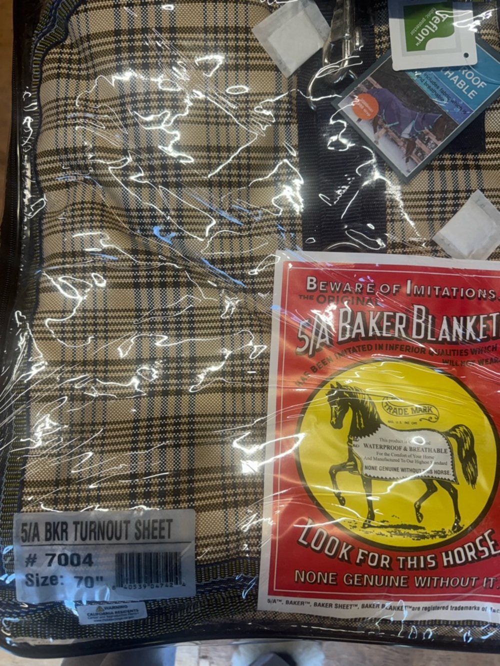 Baker 5/A Stable Sheet Turn-Out Sheet Breathable Size 70" Brand New - Picture 2 of 4